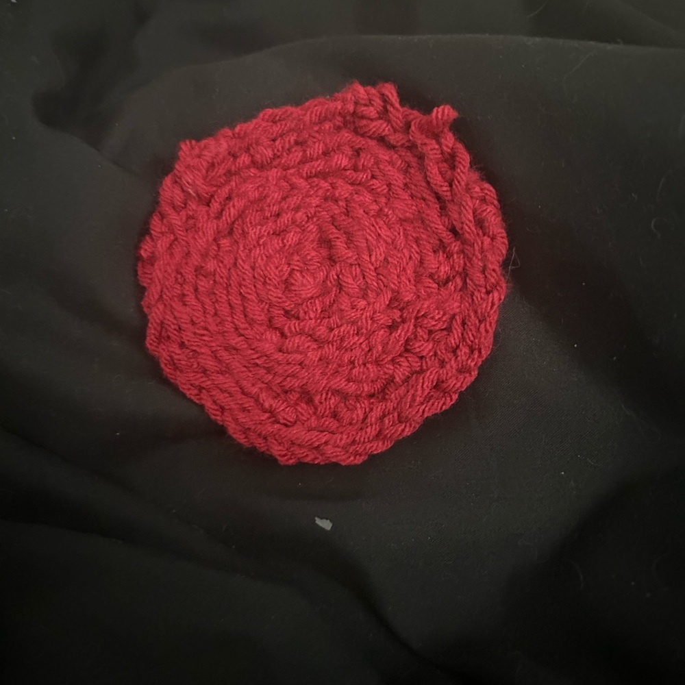 Handmade Red Crochet Coaster